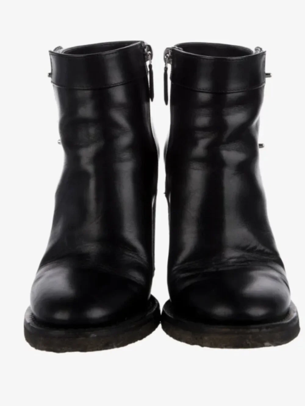 Chanel CC Turnlock 2015 Ankle Boot Size 6 Black Leather Moto Biker Bootie